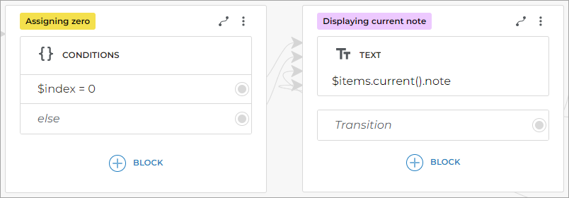 Add the Transition block